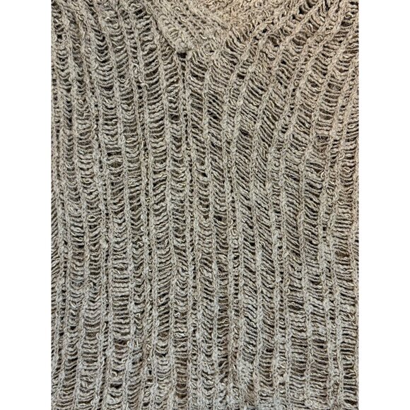 Chicos Open-Stitch Knit Sweater Womens Size 0 Beige Lightweight Casual Long Slee - Picture 4 of 4